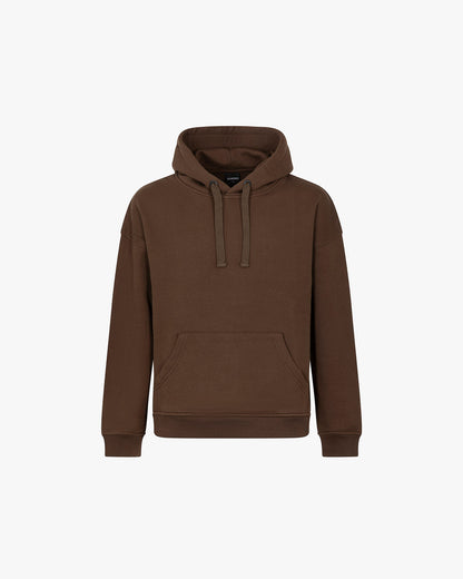 Hoodie logo classic flock Brown