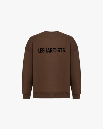 Crewneck logo classic flock Brown