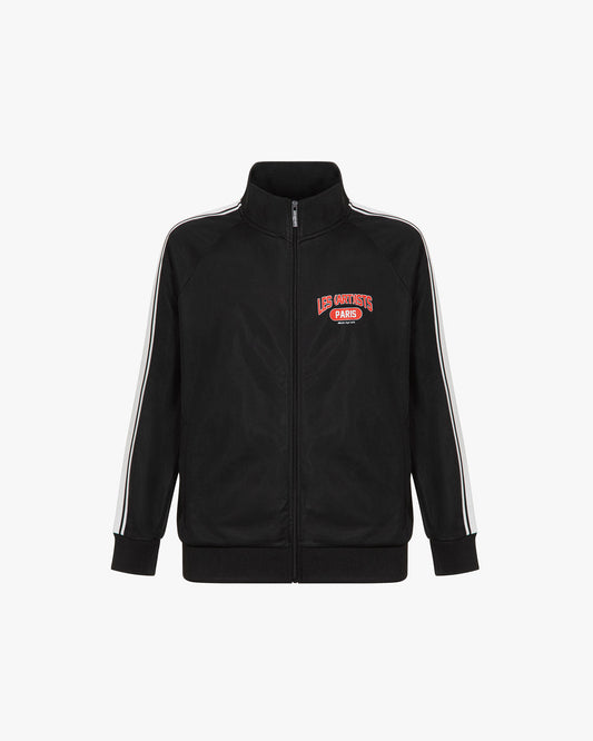 Sweatshirt full zip logo red Black