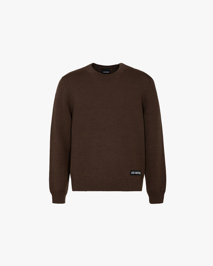 Jacquard sweater logo classic Brown