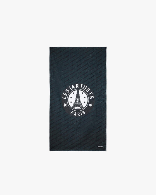 Beach towel logo all over black