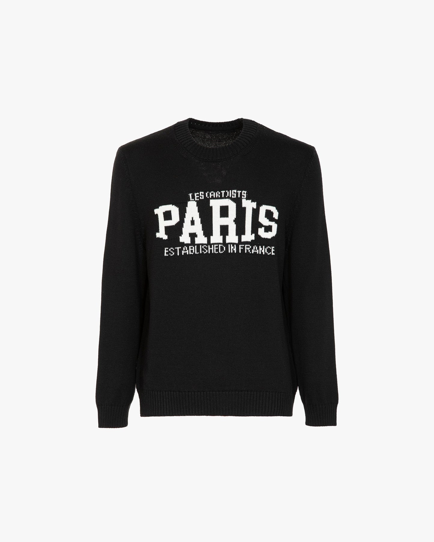 Jacquard sweater established Black