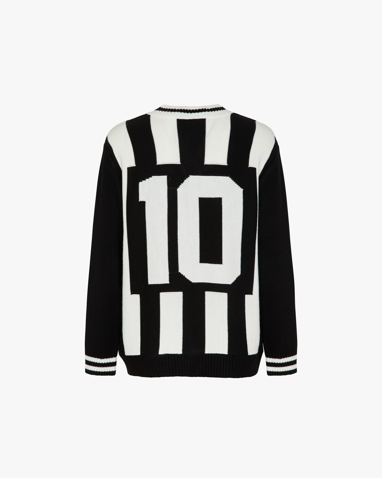 Jacquard sweater football Black and White