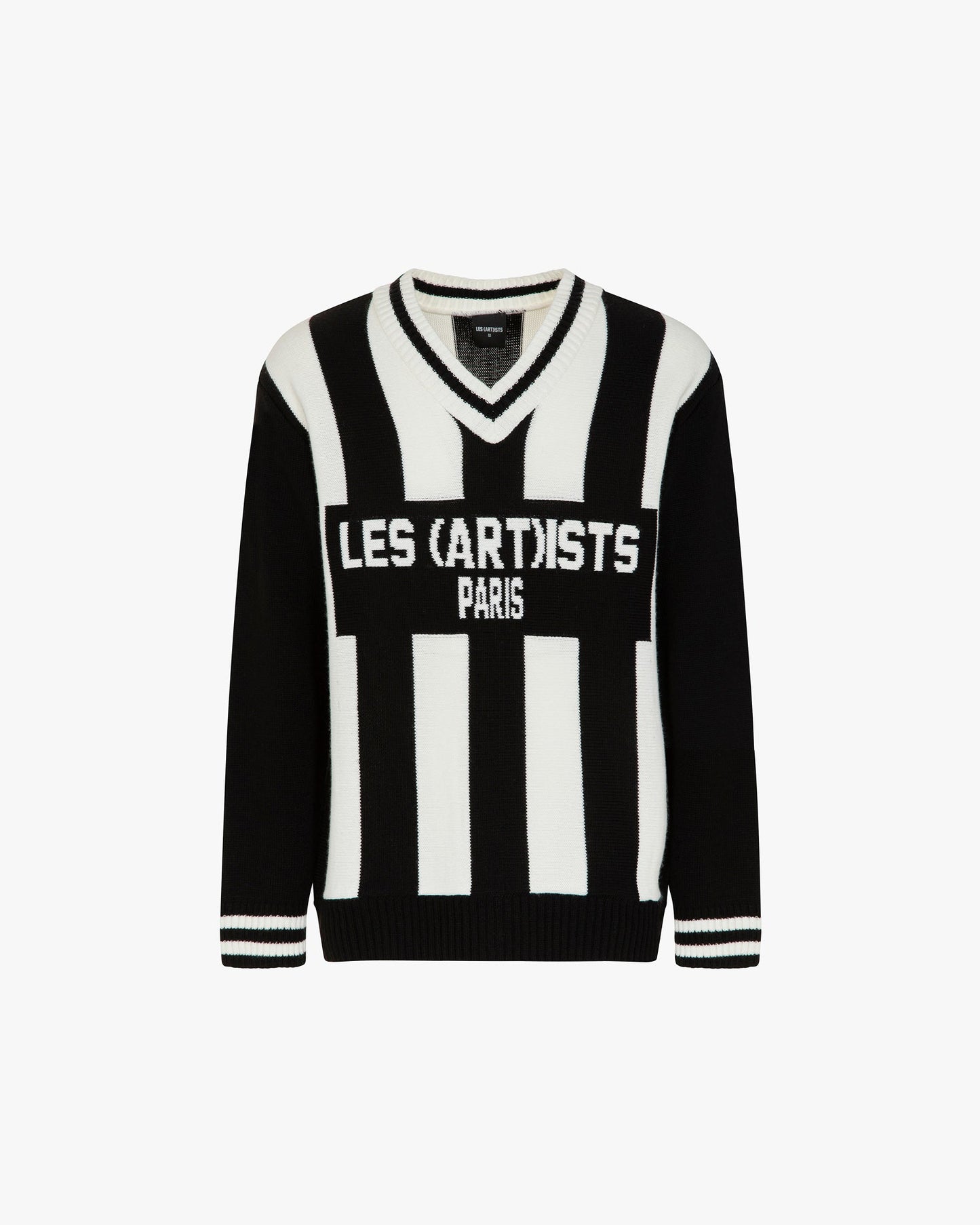 Jacquard sweater football Black and White